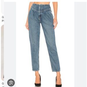 GRLFRND Amelia pleated taper trouser Women's Jeans